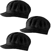 Mepase 3 Pieces Women Warm Hat for Winter Slouchy Beanie Cap with Visor Knitted Newsboy Hats for Women Ski Snow
