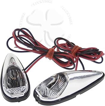 Mini Bullet Turn Signal Clear Chrome Motorcycle Blinker Surface Mount Light