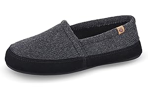 Acorn Men's Slippers with Memory Foam Insole Suede Sidewall and Rubber Outsole