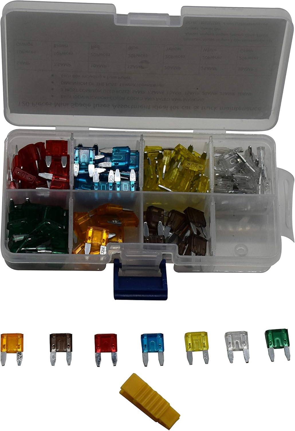 120pcs mini fuse assortment, mini spade fuse 5A,7.5A, 10A,15A, 20A,25A