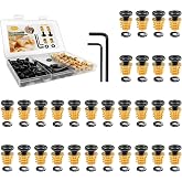 30 Sets 1/4-20 Threaded Inserts for Wood Kit for Woodworking &amp; DIY Projects | Screw Inserts for Wood, Threaded Metal Inserts &amp; Wood Inserts &ndash; Includes Screws, Hex Key + Washers