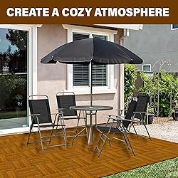 10 PCS Interlocking Deck Tiles 12" x 12", 8 Slats
