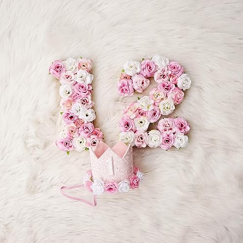 Amazon Com Girl Birthday Crown Party Hat Headband Floral Numbers