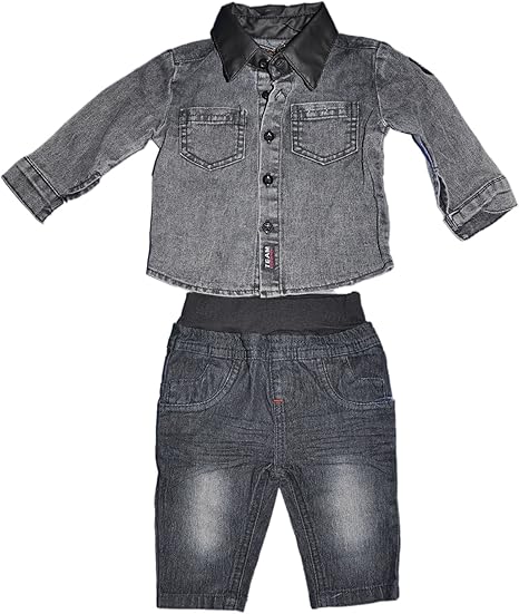Ensemble Bebe Garcon Chemise Et Pantalon Jeans Fbg Fbgnoir 12 Mois Amazon Fr Vetements Et Accessoires