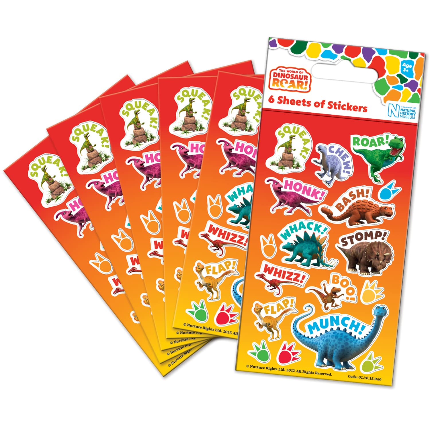 Dinosaur Roar Party Bag Sticker Pack (Six Sheets) | Official Licensed Product | Perfect as Party Bag or Stocking Fillers