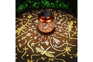 Birthday Gifts for Women Mom Grandma Solar Lantern Outdoor Waterproof, Gardening Gifts for Women, Dragonfly Garden Decor Hang