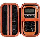 Lebakort Storage Case Compatible with Brother P-Touch PTH110 / PTH111 Pro / PTE110 Portable Monochrome Label Maker (Black+Orange Zipper Case)