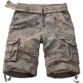 TRGPSG Womens Hiking Shorts, Bermuda Cargo Shorts, 7" Summer Camo Shorts Y2K Shorts for Women with Zipper Pocket