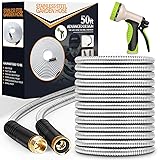 Garden Hose 50 ft, Stainless Steel Water Hose with