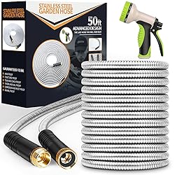 Garden Hose 50 ft, Stainless Steel Water Hose with