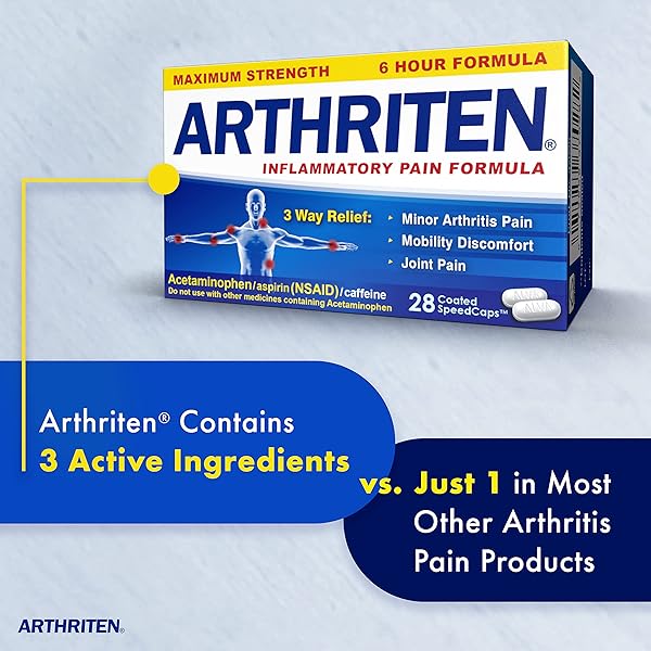 ARTHRITEN INFLAMMATORY PAIN FORMULA CAPLETS WITH 3 ACTIVE INGREDIENTS: ASPIRIN, ACETAMINOPHEN & CAFFEINE, WHITE, 28 COUNT (PACK OF 1)