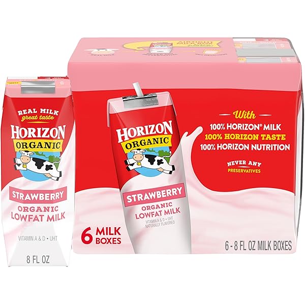HORIZON ORGANIC SHELF STABLE 1% LOWFAT STRAWBERRY MILK...