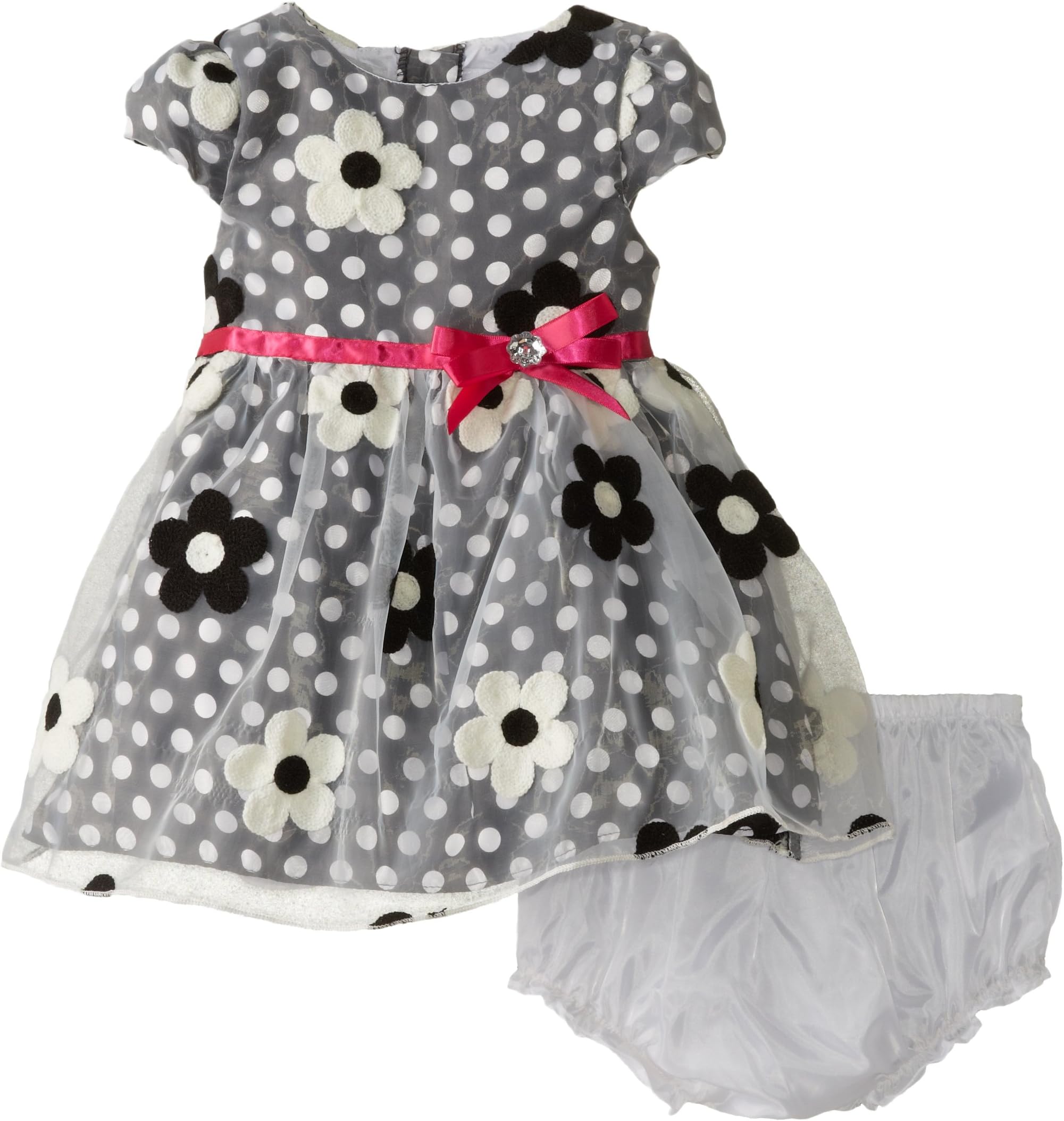 Sweet Heart Rose Baby Girls' Embroidered Organza Satin Occasion Dress