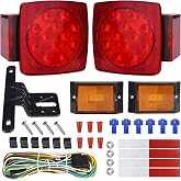 WoneNice LED Submersible Boat Trailer Tail Light and Wiring Kit | Combined Stop, Taillights/Running, Turn Function, DOT Compliance, IP67 Waterproof