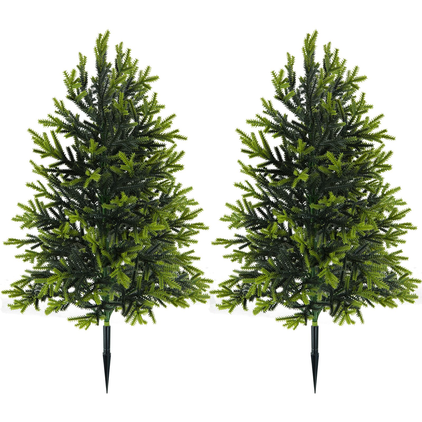 Photo 1 of 17inch Small Christmas Tree, Artificial Plastic Christmas Trees with Spikes for Christmas Home Indoor Outdoor Decoration, 2pcs