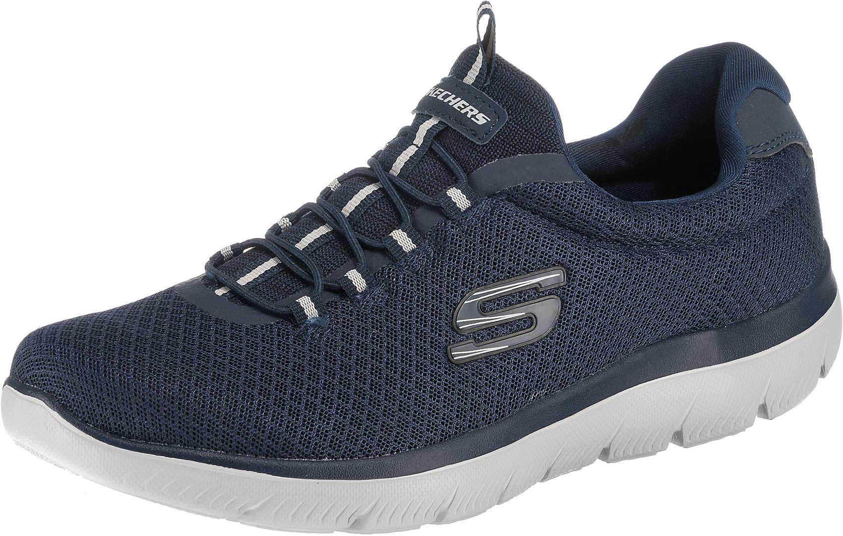 Skechers Herren Summits Slip On Sneaker, Blau Navy Mesh Trim Nvy, 39.5 EU
