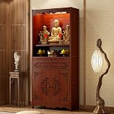 HPIRFYE Altar Table with Storage,Personal Meditation Altar Cabinet,Buddhist Table with Drawer for Home Use,Chinese Buddhist Cabinet for Living Room