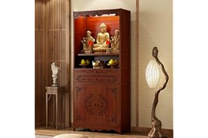 Altar Table with Storage, Meditation Altar Cabinet, Buddhist Table with Drawer for Home Use