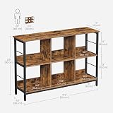 VASAGLE Industrial Bookshelf 6 Compartments Rustic Brown Black 120x33x80 cm view 3