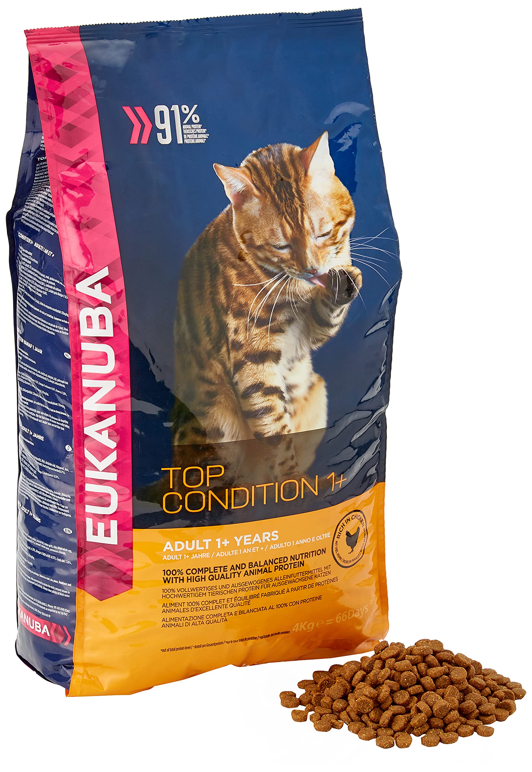 Eukanuba Dry Cat Food Adult Chicken Liver, 4 kg