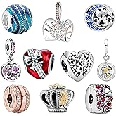 ARVALILS 10 Pack Charms Sets 925 Sterling Silver fits Bracelets and Necklace Pendant Bead Charms Jewelry Gift for Women Family Friends