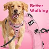 Funfox Dog Harness Medium Front Clip No Pull Reflective Pink M view 3