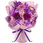 Preserved Flowers Bouquets That Last 3-5 Years Real Forever Flowers Rose Bouquet for Mom Women Grandma Wife Friends Birthday Valentines Day Gifts for Her