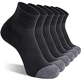 CS CELERSPORT 6 Pack Men's Ankle Socks with Cushion Athletic Running Socks