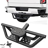 Bumper Guard Hitch Step Protector Towing Hitch Step for Vehicles with 2-Inch Hitch Receivers, Trailer Steps Max Load 300 Lbs with Hitch Pin and Stabilizer Textured Black