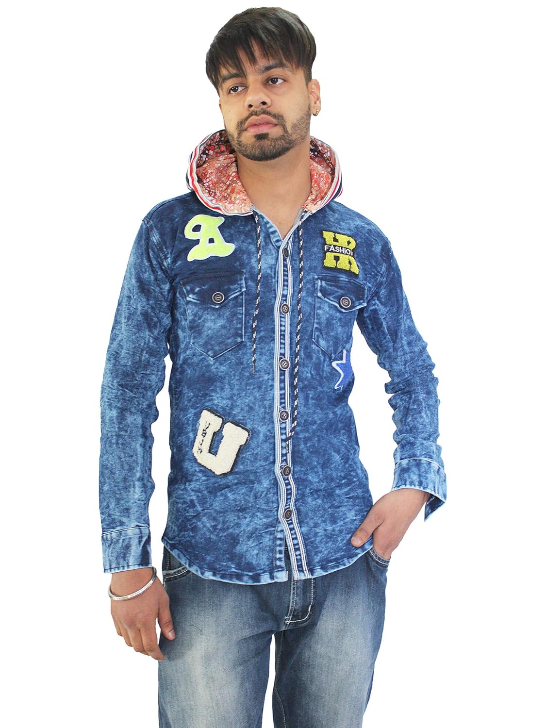denim hoodie shirt