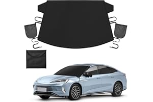 Automost Windshield Cover for Ice and Snow Heavy Duty 600D Oxford Fabric Magnetic Windshield Protector for Car SUV Truck Windproof Waterproof Frost Cover with Side Mirror Covers (Medium (69"x42"))