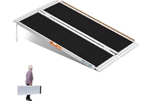 KOLOTOOL Wheelchair Ramp 4ft, Non-Skid Aluminum Portable Ramps for Wheelchairs for Home Steps, 800 LBS Capacity Wheel Chair Handicap Ramp for Entry, Doorway, Homes, Stairs 48" Lx 29.2" Wx2H