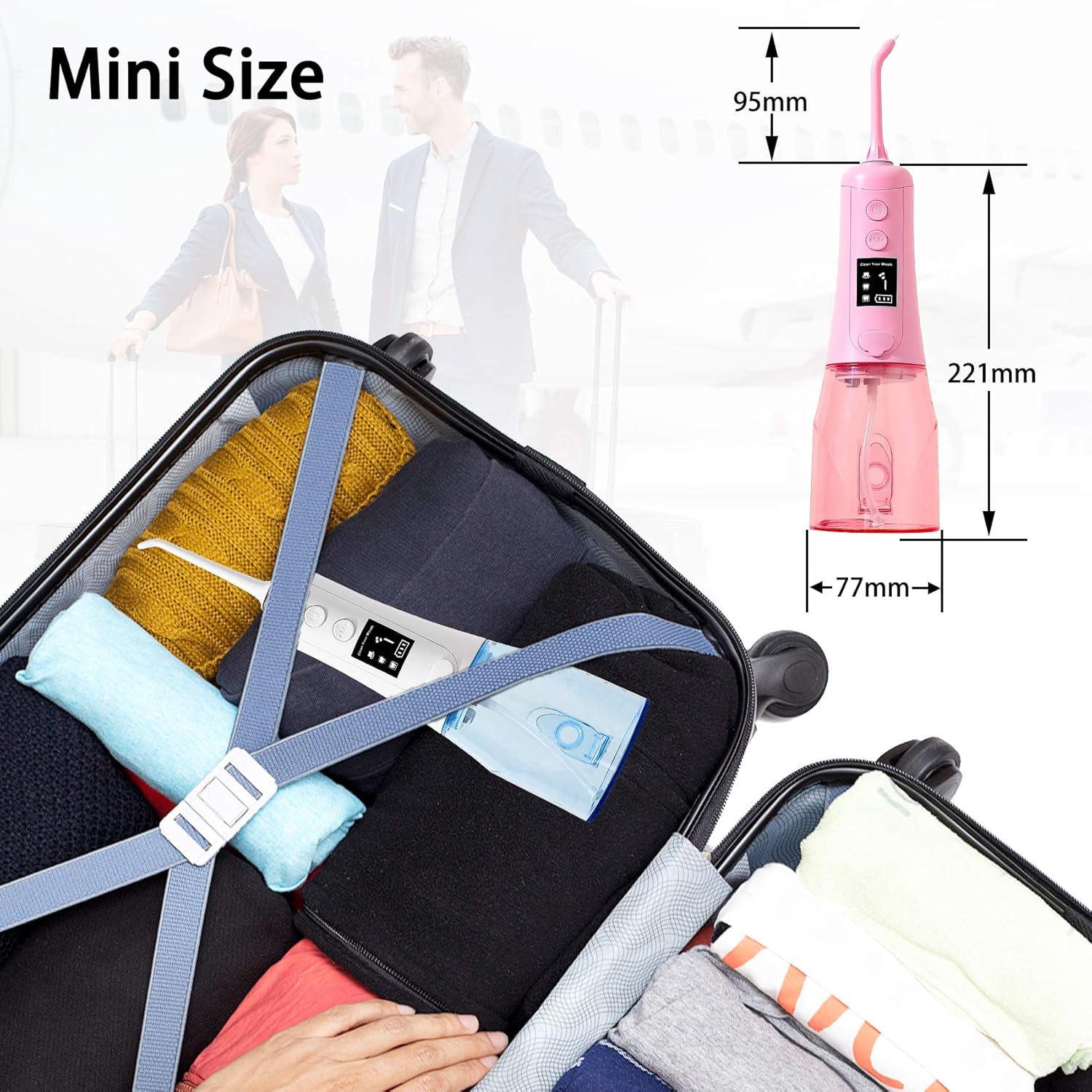 Water Cordless Flosser Aszwor Upgraded DIY Mode Water Dental Flossers for Teeth- 350ML, Portable and Rechargeable IPX7 Waterproof 3 Modes Water Flosser with 8 Jet Tips, for Home& Travel: Health & Personal Care