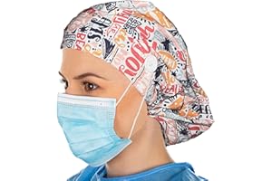 Classy Pal Surgical Scrub Hat, Surgical Cap for Women and Men, Working Cap with Buttons, Reusable and Washable Bouffant Scrub Cap, Gorros Quirurgicos para Mujer Multi