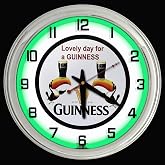 ELG Companies LLC 16" Guinness Beer Sign Green Neon Clock