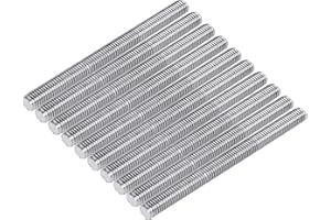 Niooliuk Pack of 10 304 Stainless Steel M6-1.0 Fully All Threaded Rod, Long Threaded Screw, Right Hand Threads, 100mm Length