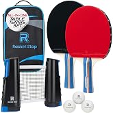 Racket Stop Velocity Table Tennis Paddle Set &ndash; 2 Ping Pong Rackets with ITTF-Approved Rubber, Retractable Net System, 3-Star Balls &amp; Carry Case for Indoor &amp; Outdoor Games and Travel Play