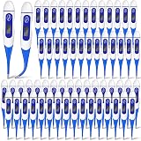 TrelaCo 64 Pcs Thermometer for Adults Digital Oral Thermometer for Fever Basal Body Fast Reading Flexible Tip for Underarm Rectal Mouth Temperature Measurement(Blue)