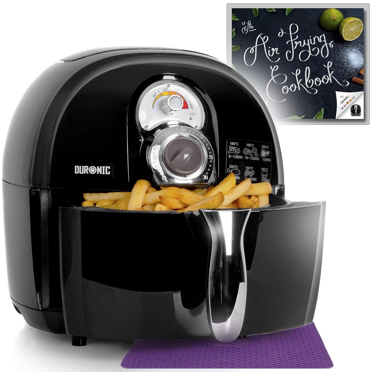 Duronic AF1 /B Oil Free & Low Fat Air Fryer / 1500W Mini Oven