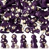 Wenqik 50 Pcs Mini Grim Reaper Figurines, Halloween Mini Figurines Resin | Gothic Death Decor 1 Inch Mini Skulls Statue Tiny Ghost Dog Figurines for Halloween Home Office, Bookshelf & Room Decorations