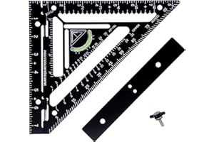 SmartSquare 7.5" Advanced Carpenter Square w SmartBubble - Jig Block - Accurate Flatwork - Repetitive Markings (Midnight)