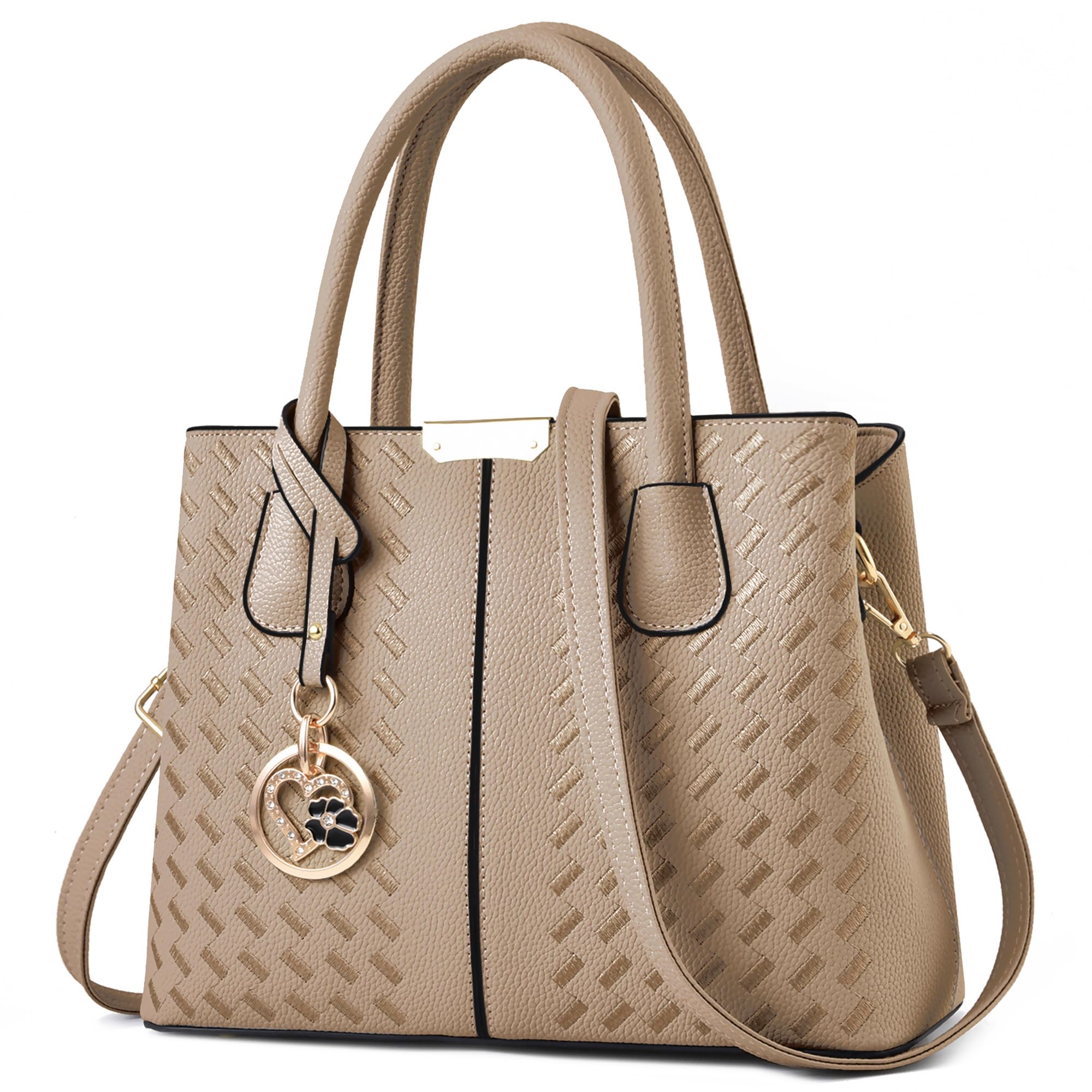 Photo 1 of CHICAROUSAL Purses and Handbags for Women Leather Crossbody Bags Women's Tote Shoulder Bag (Xiuhua Khaki)