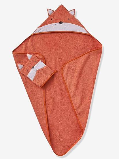 Vertbaudet Cape De Bain Renard Terre Cuite 100x100 Amazon Fr Bebes Puericulture