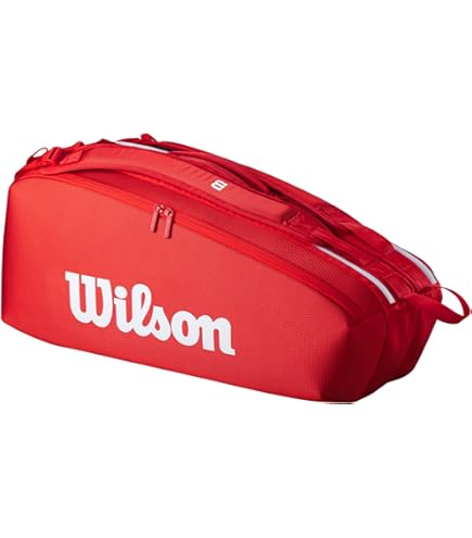 Amazon.com: Wilson Super Tour Tennis Racket Bag - Red/White, Holds