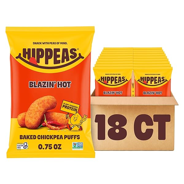 HIPPEAS CHICKPEA PUFFS, FLAVOR BLAST: BLAZIN’ HOT, 0.75...