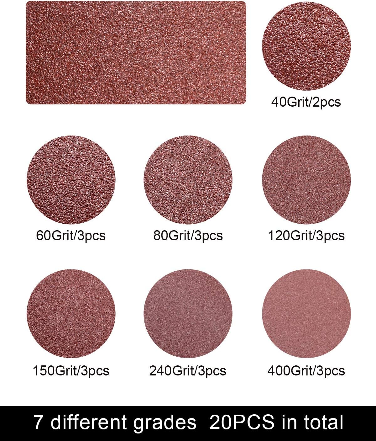 S SATC Belt Sander 20PCS 3x18 Sanding Belt Sanding Belts Belt Sander Paper (3 Each of 60, 80, 120, 150, 240, 400 Grits, 2 of 40 Grits) Aluminum Oxide - - 