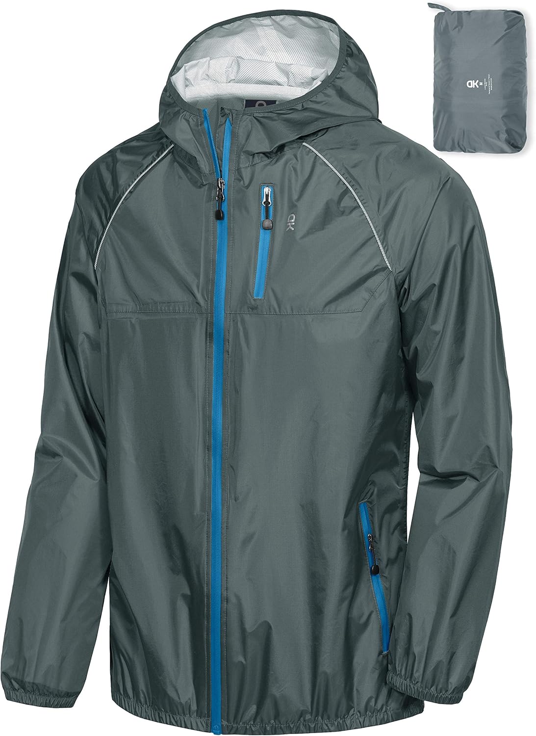 Little Donkey Andy Men's Waterproof Cycling Bike Jacket with Hood, Running Rain Jacket Windbreaker, Ultralight Packable : Clothing