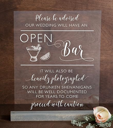Amazon Com Wedding Sign Open Bar Wedding Sign For Guests Clear