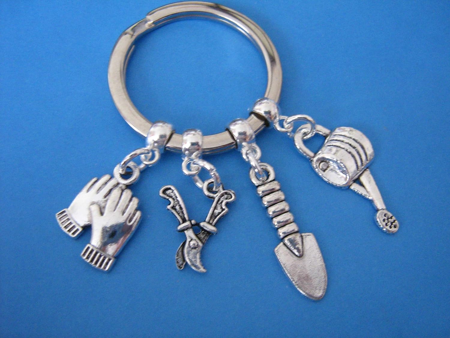 Gardening Keyring Garden Gloves Watering Can Trowel Charms Horticulture