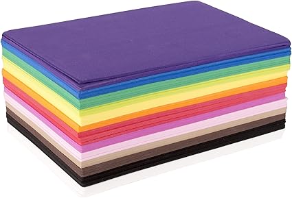 Amazon Com Fibre Craft Foam Sheets 5 1 2 Inch By 8 1 2 Inch 50 Pack Rainbow Colors Arts Crafts Sewing